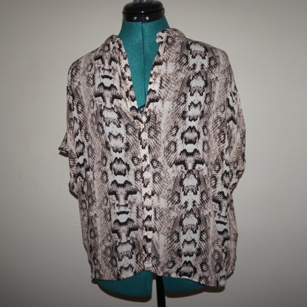 Snake Print H&M Button Up Blouse